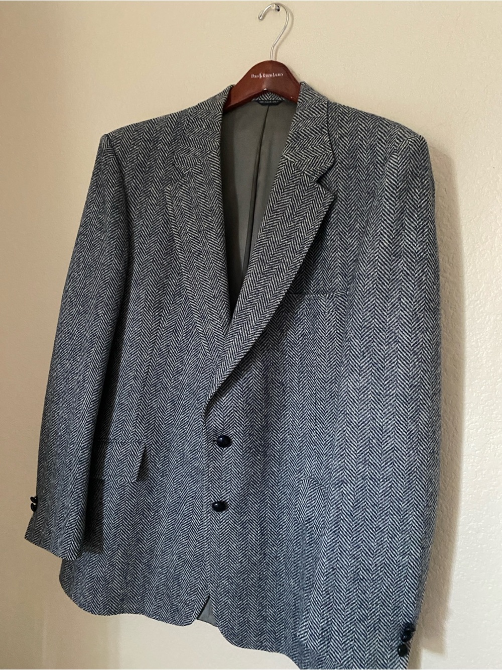 Quiet luxury classic tailored Vintage Scottish wool blazer 46L made in USA